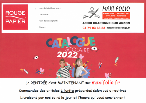 Vente fourniture et matériel scolaire pour les écoles maternelles, primaires, collèges, lycées à Le Puy en Velay